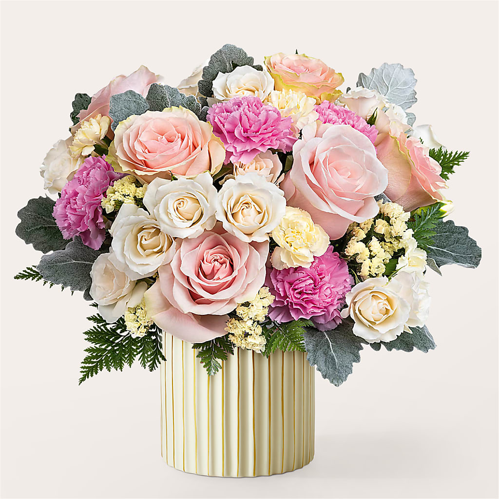 Blissful Moments Bouquet with Ivory Vase – Best Choice Floral And Landscape, Hortonville WI