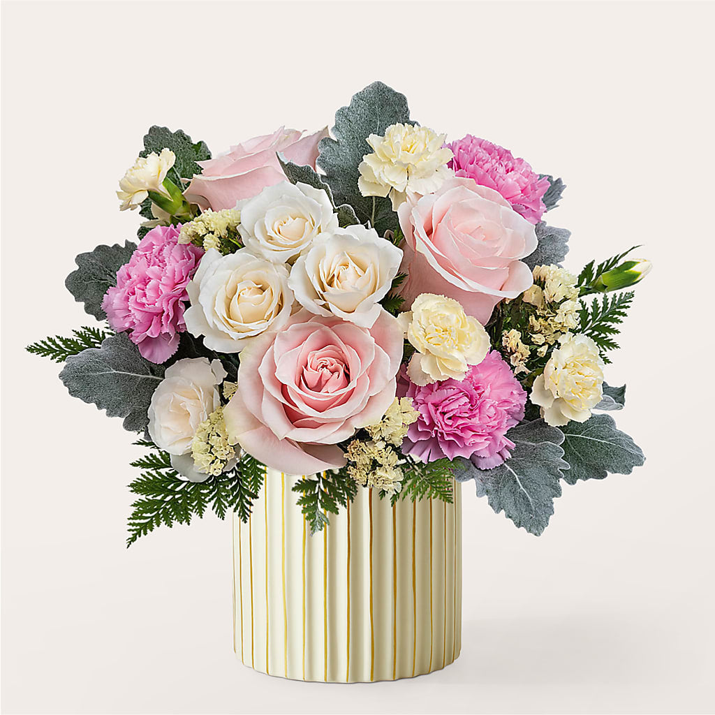 Blissful Moments Bouquet with Ivory Vase – Best Choice Floral And Landscape, Hortonville WI