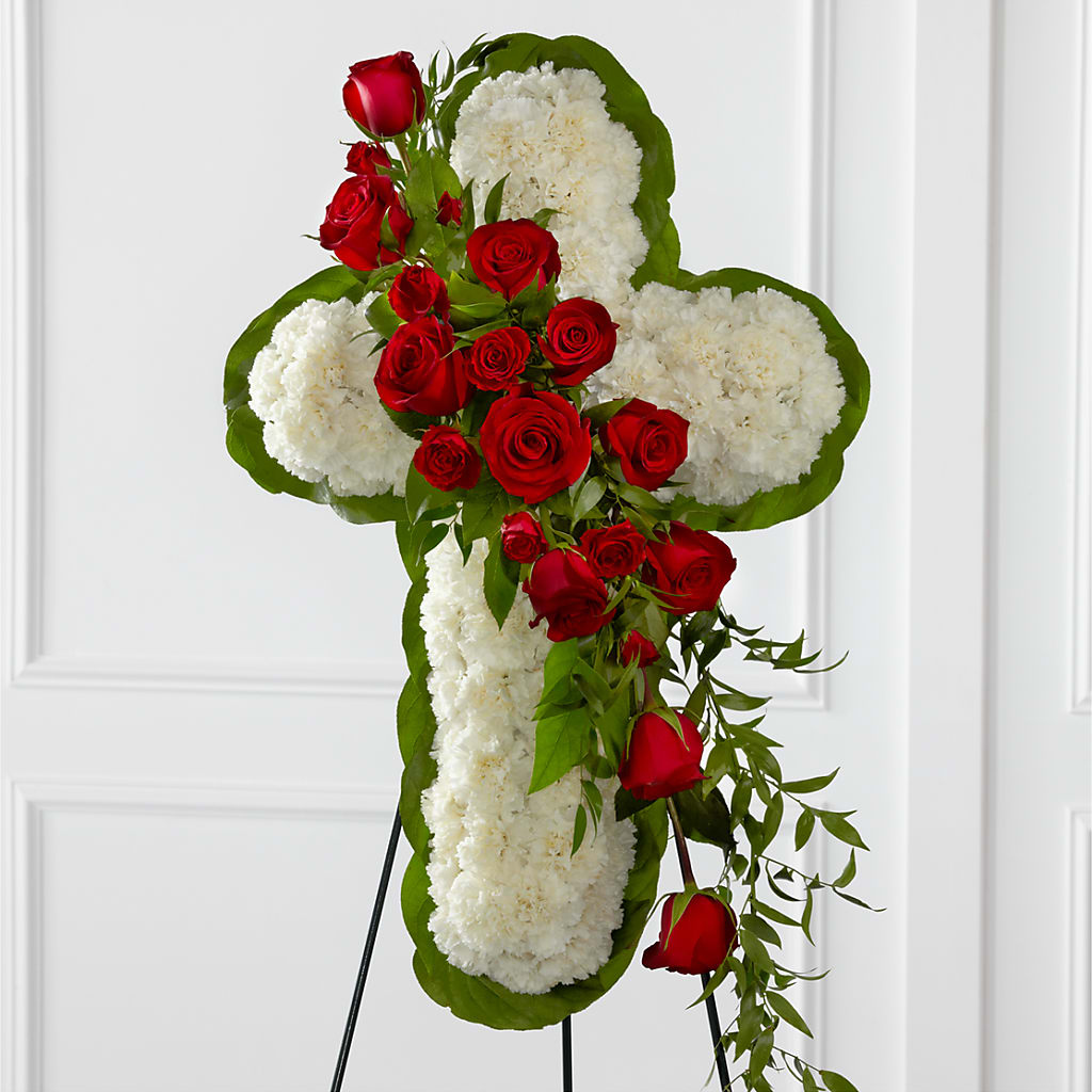 Floral Cross Easel – Best Choice Floral And Landscape, Hortonville WI