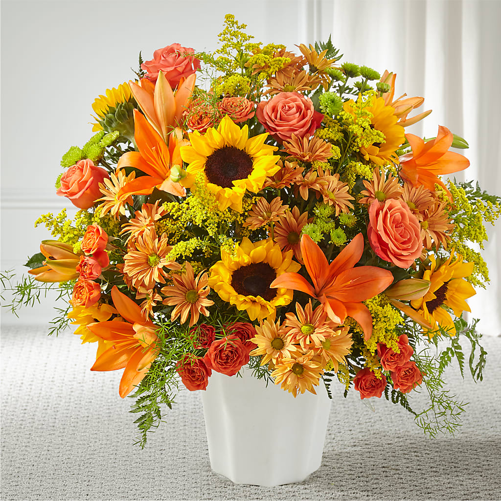 Harvest Thoughts Floor Basket – Best Choice Floral And Landscape, Hortonville WI
