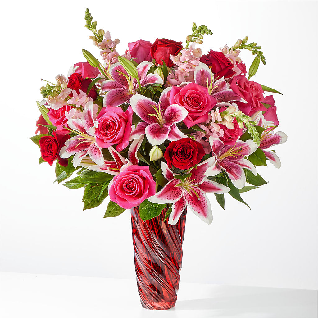 Always You Bouquet with Luxe Swirl Vase – Best Choice Floral And Landscape, Hortonville WI