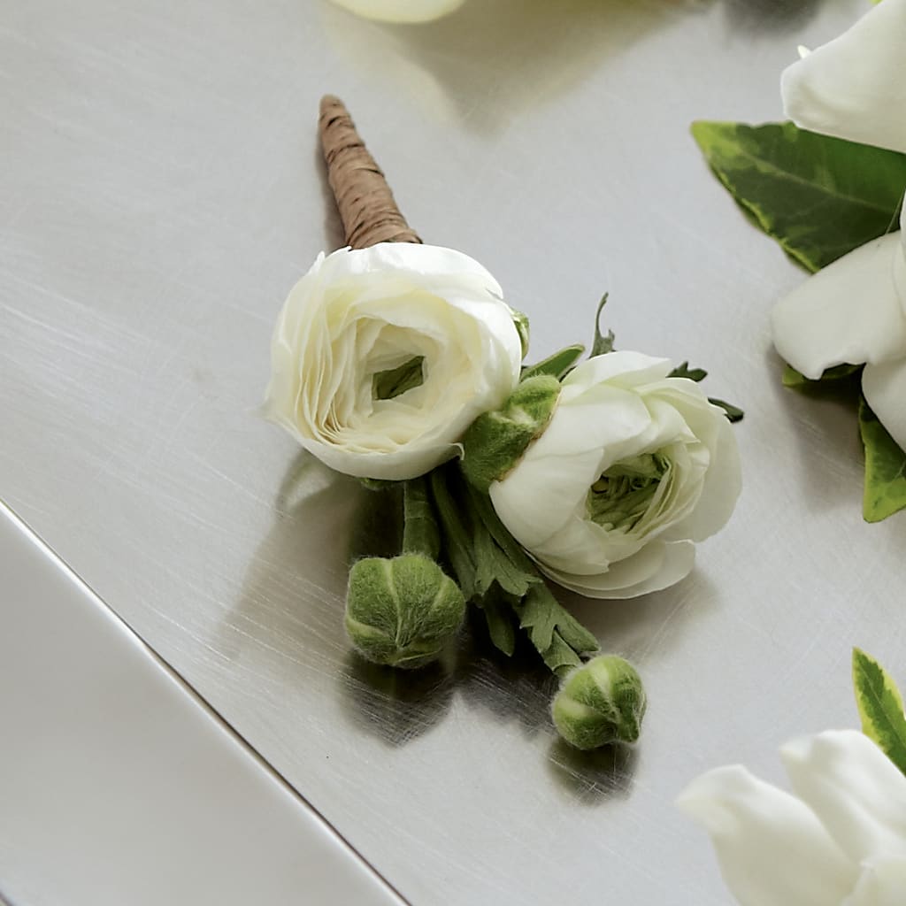 White Ranunculus Boutonniere – Best Choice Floral And Landscape, Hortonville WI