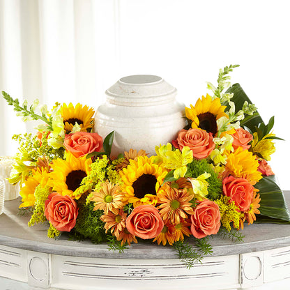 Faithful Sunflower Cremation Adornment –  Best Choice Floral And Landscape, Hortonville WI