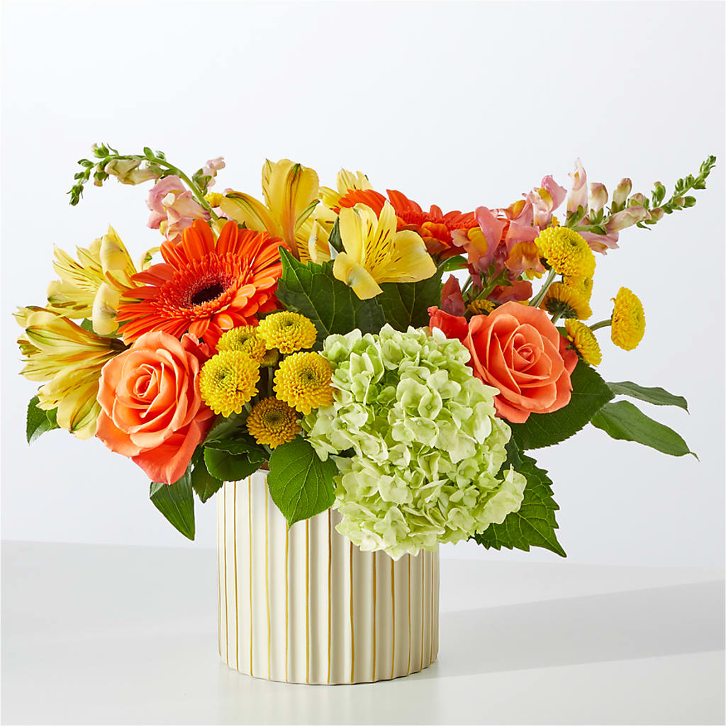 Autumn Sunshine Bouquet with Ivory Vase –  Best Choice Floral And Landscape, Hortonville WI