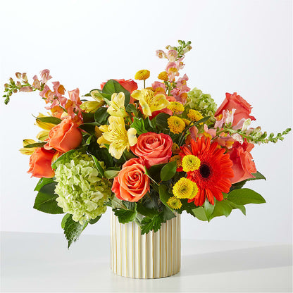 Autumn Sunshine Bouquet with Ivory Vase –  Best Choice Floral And Landscape, Hortonville WI