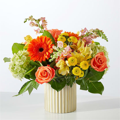 Autumn Sunshine Bouquet with Ivory Vase –  Best Choice Floral And Landscape, Hortonville WI