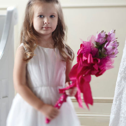 Sparkle Pink Flower Girl Bouquet –  Best Choice Floral And Landscape, Hortonville WI