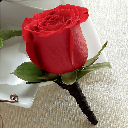 Red Rose Boutonniere –  Best Choice Floral And Landscape, Hortonville WI